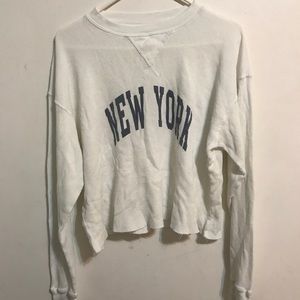 Brandy Melville New York white Laila thermal top